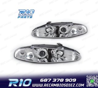 FAROS MITSUBISHI ECLIPSE 97-99 OJOS ANGEL FONDO CROMO