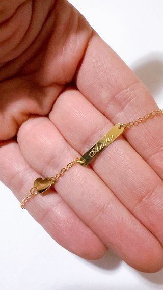 Bracciale targhetta baby in oro giallo 18kt 750