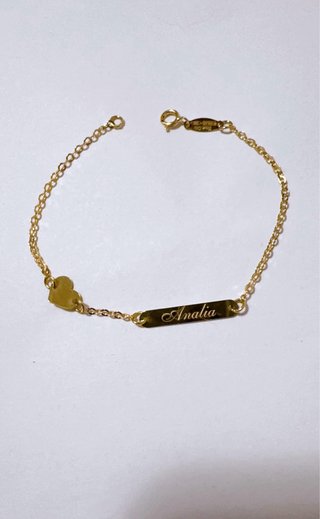 Bracciale targhetta baby in oro giallo 18kt 750