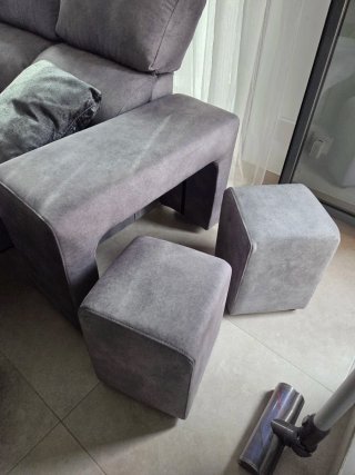 Sofá de tela lavable gris
