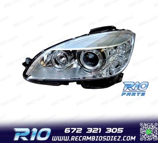 FARO IZQ XENON PARA MERCEDES CLASE C W204 07-11 FONDO CROMO