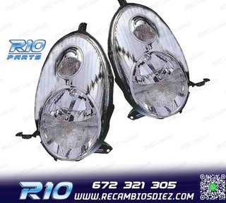 FAROS PARA NISSAN MICRA K12 03-07 FONDO CROMADO