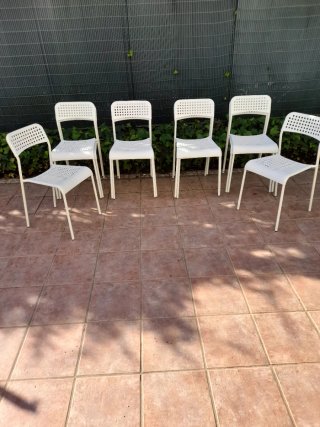 Sillas de jardín blancas (Set de 10)