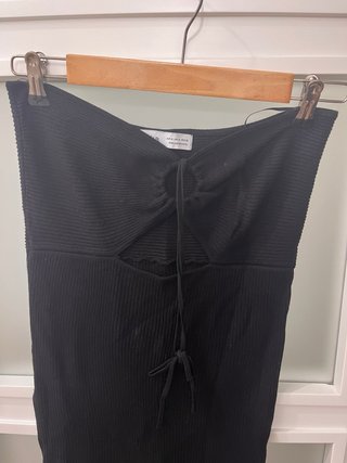 Vestido Negro Bershka Talla M Abertura