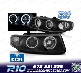 FAROS SEAT LEON TOLEDO 1M 99-05 OJOS ANGEL CCFL FONDO NEGRO