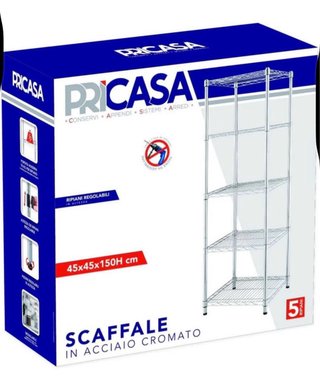 Scaffale cromato in acciaio