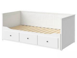 Sofá Cama Madera Blanco con Cajones