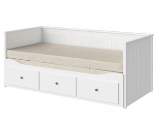 Sofá Cama Madera Blanco con Cajones