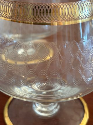 6 Bicchieri Cognac Vintage Oro Made in Italy