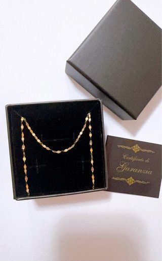 Set 2 collane specchiate per lui e lei oro 18k 750