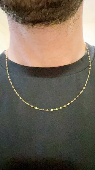 Set 2 collane specchiate per lui e lei oro 18k 750