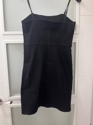 Vestido vaquero negro tirantes Talla S Pull&Bear