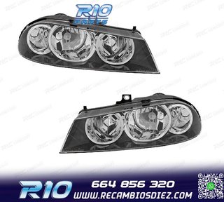 FAROS ALFA ROMEO 156 03-05 LOOK CROMADO NEGRO