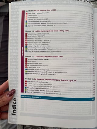 Lengua castellana y literatura, 2 Bachillerato