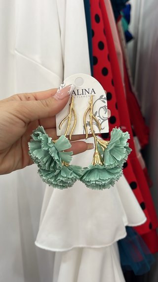 Pendientes Clavel Turquesa Flamenca Alina Flamenca