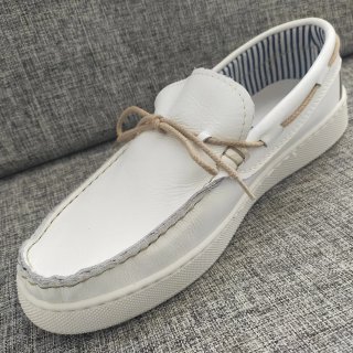 scarpe uomo Mocassini pelle bianco Made in Italy