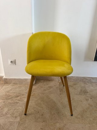 8 Sillas Terciopelo Amarillo