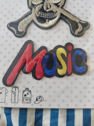 Toppe Termoadesive Mille Colori Teschio e Music