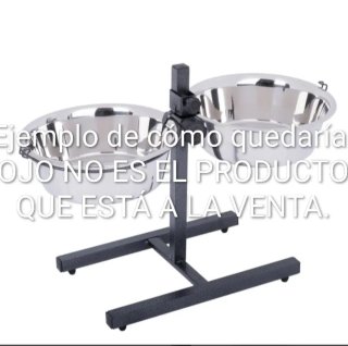 Soporte metálico ajustable para cuencos de perro