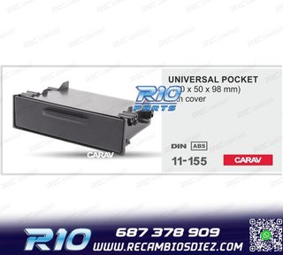 CAJA ALMACENAMIENTO RADIO 1-DIN UNIVERSAL 180*50*98 MM CON