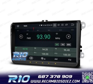 RADIO GPS ANDROID 14 PARA VOLKSWAGEN VW SEAT SKODA LCD TACTI