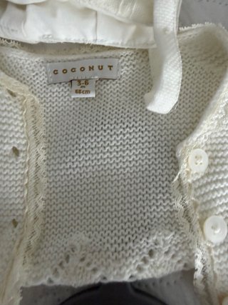 Traje Bautizo Niña Coconut crema