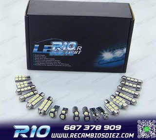 KIT 13 BOMBILLAS LED INTERIOR PARA OPEL ASTRA H OPC GTC CARA