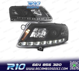 FAROS XENON AUDI A6 4F 04-08 LUZ DIURNA REAL FONDO NEGRO