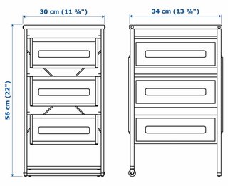 Mesa auxiliar metálica Ikea blanca