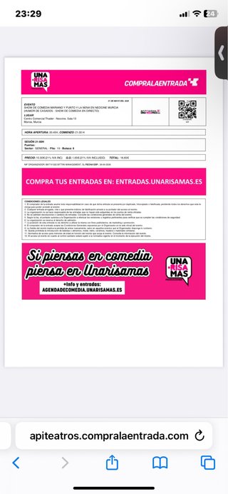 Entrada Comedia: Una Risa Más