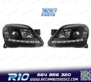 FAROS OPEL ASTRA H 04-09 LUZ DIURNA LED FONDO NEGRO