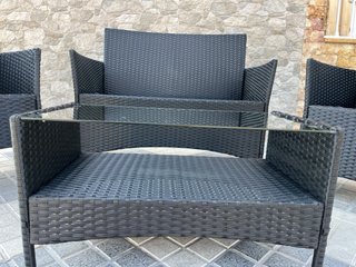 Conjunto Salón Jardín Ratán Negro