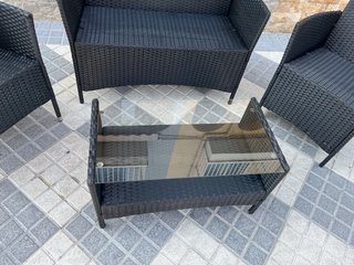 Conjunto Salón Jardín Ratán Negro
