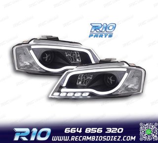 FAROS AUDI A3 8P 08-12 LUZ DIURNA TUBE LIGHT FONDO NEGRO