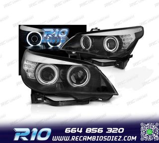 FAROS XENON BMW E60 03-07 OJOS ANGEL CCFL FONDO NEGRO