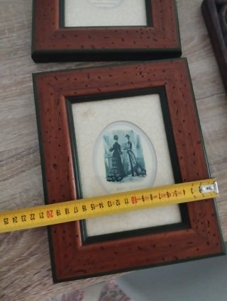 Juego de 2 cuadros decorativos y espejo