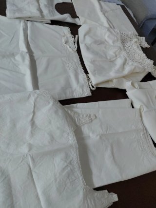 7 Camicie Notte Ricamate a Mano Taglia M