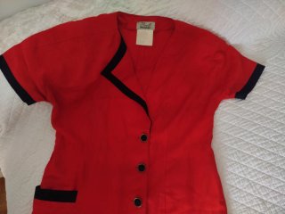 Vestido Vintage Corte Inglés Talla 48 Rojo
