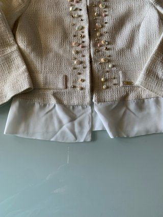 Giacca Cristinaeffe Beige/Bianca Tg 42