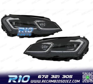 FAROS VOLKSWAGEN VW GOLF 7 12-17 DRL DINAMICOS NEGROS LOOK 7