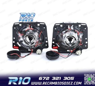 FAROS VOLKSWAGEN VW GOLF MK2 83-91 OJOS ANGEL FONDO CROMO H4