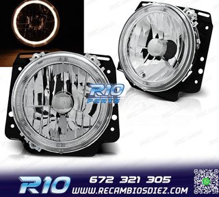 FAROS VOLKSWAGEN VW GOLF MK2 83-91 OJOS ANGEL FONDO CROMO H4
