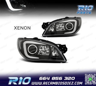 FAROS PARA SUBARU IMPREZA 05-08 TUBE LIGHT XENON FONDO NEGRO