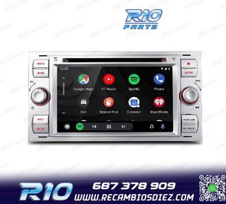 RADIO GPS ANDROID 12 PARA FORD FOCUS C-MAX FIESTA GALAXY KUG