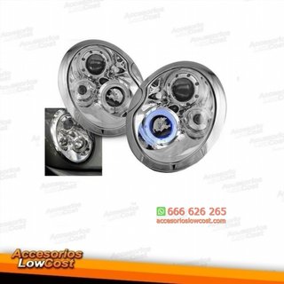FAROS MINI COOPER 01-06 OJOS ANGEL CROMO