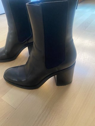 Botines Zara tacón ancho negros