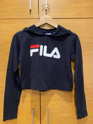 Sudadera Fila Crop Top Negra Talla S
