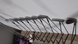 Juegos de palos de golf con fundas y carritos