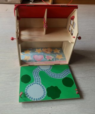 Casita de muñecas de madera, para niños