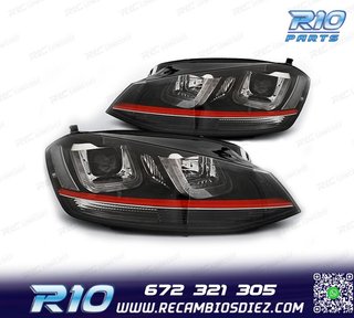 FAROS VOLKSWAGEN VW GOLF 7 GTI 12-17 LUZ DIURNA FONDO NEGRO